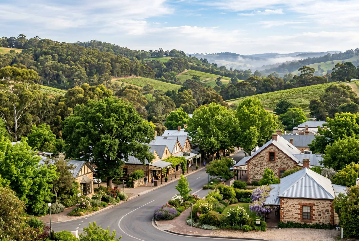 Concrete driveway on a sloped block in the Adelaide Hills