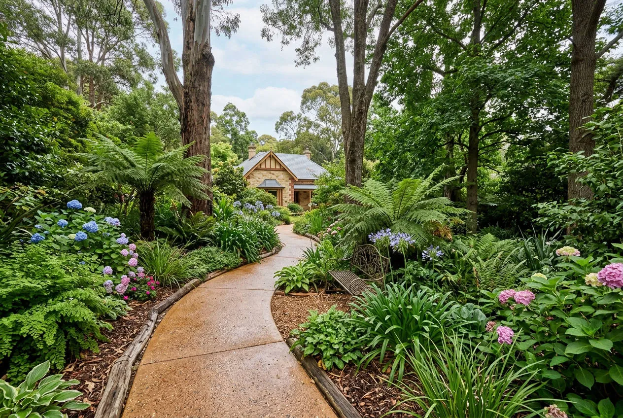 Coloured Concrete Path in Stirling, South Australia